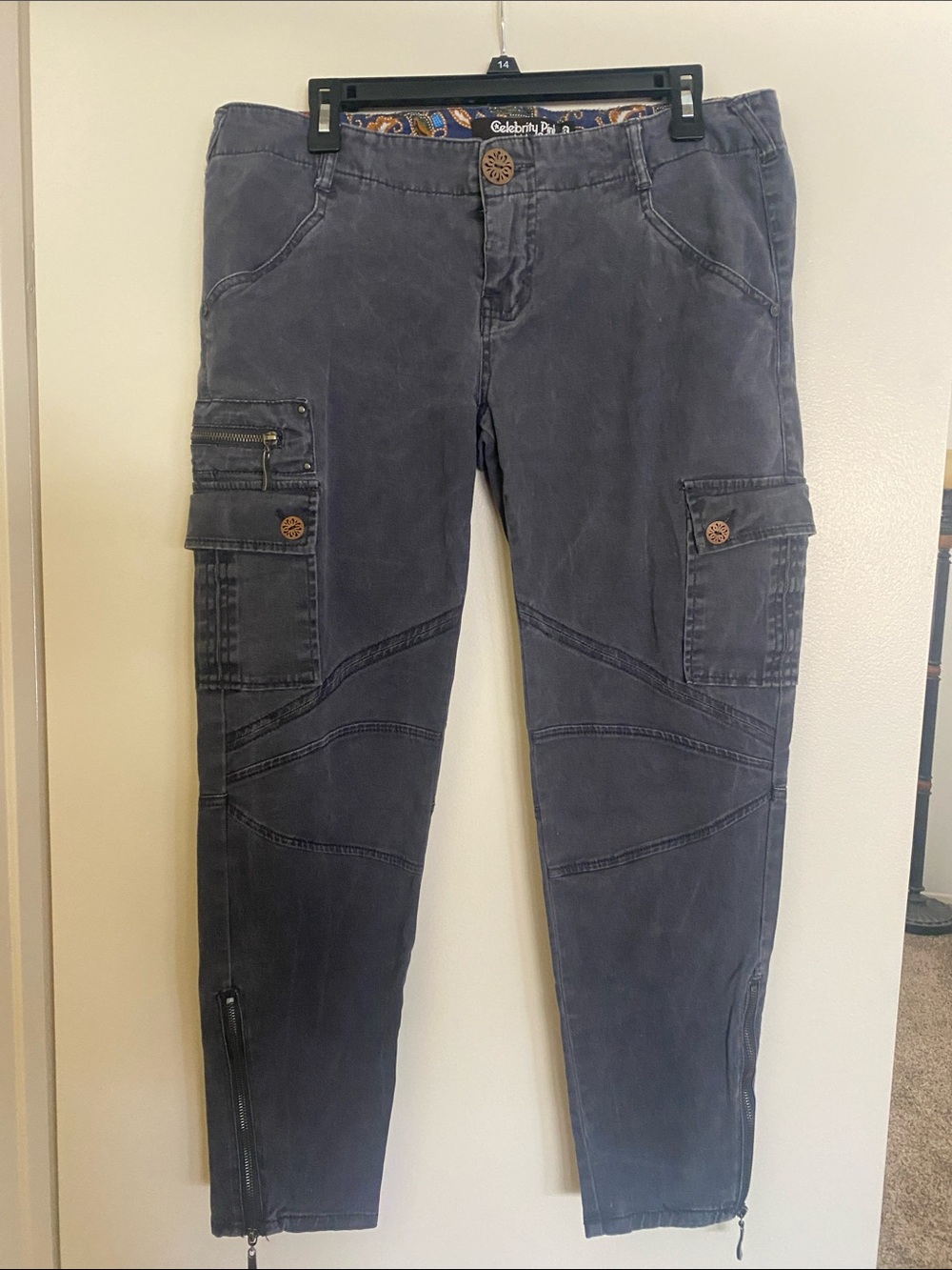 Celebrity Pink Dark Gray Cargo Jeans